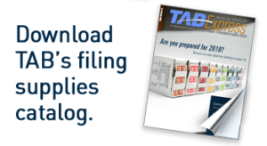 TAB Products filing systems and supplies catalog - file folders, labels, indexes, etc.